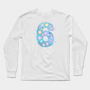 "6" Floral Letter Number Long Sleeve T-Shirt